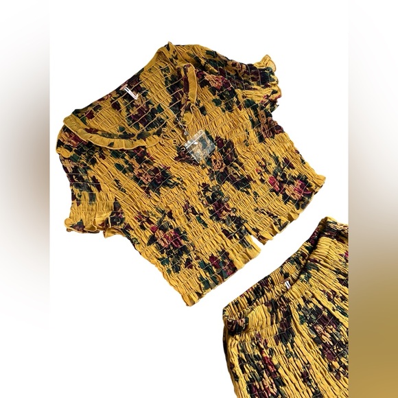 Free People Blooming Romance Goldenrod Top & Skirt Combo - Picture 10 of 17